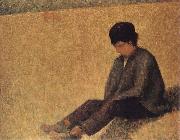 Georges Seurat The small Peasant sat on the lawn of the Pasture oil painting picture wholesale